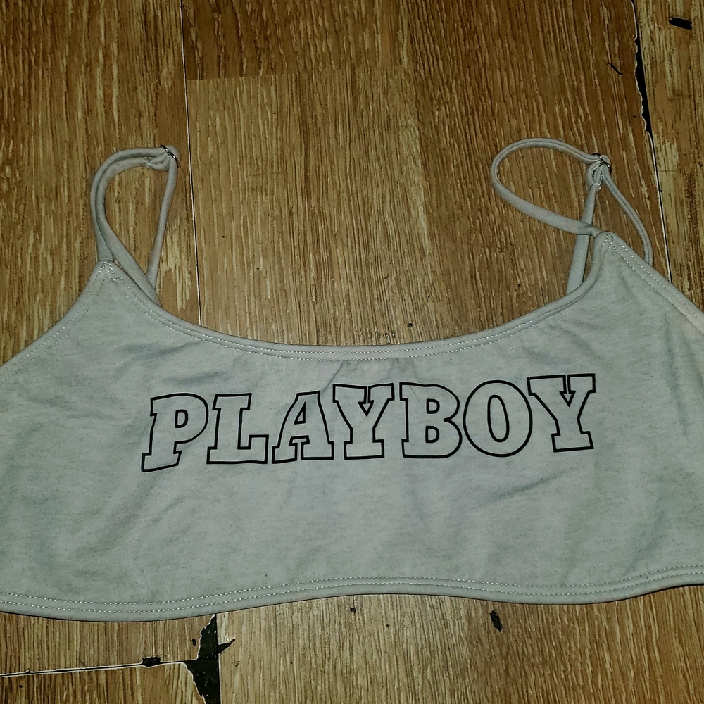 Playboy Gray Crop Top